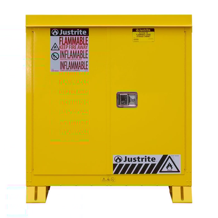 Outdoor Flammable Storage Cabinet - 30 Gallon, 1 Shelf, Self Close Doors - 813020