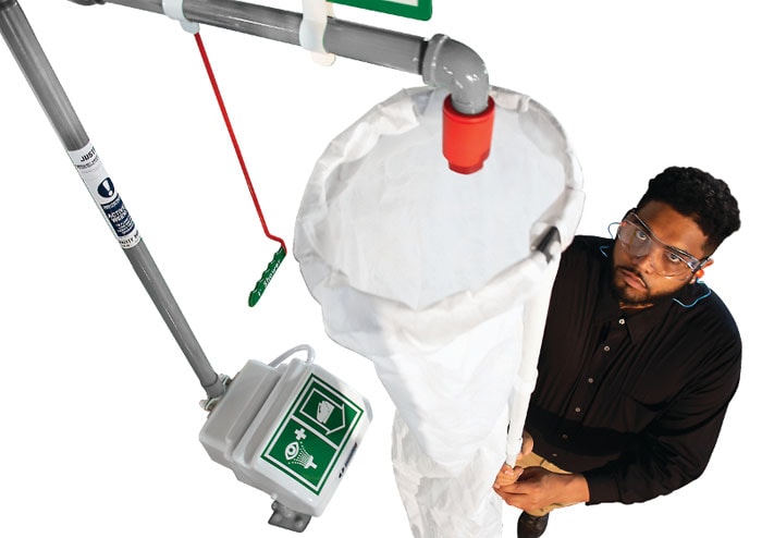 Hughes Safety Shower Test Kit with Bucket and Shower Sock