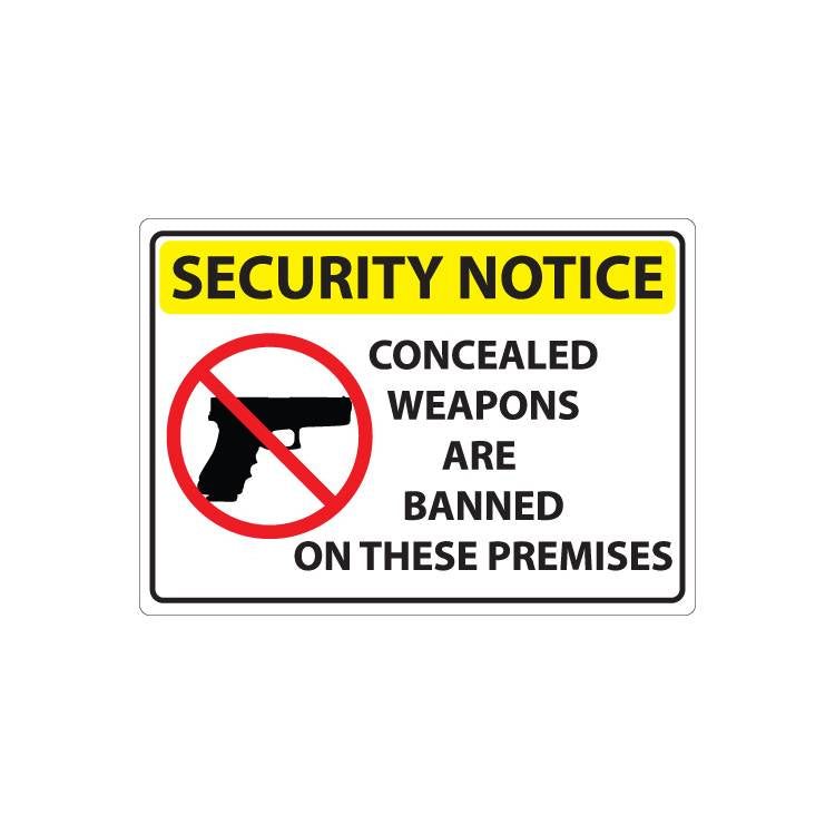 ZING Concealed Carry Sign, 7X10- Model 1819A