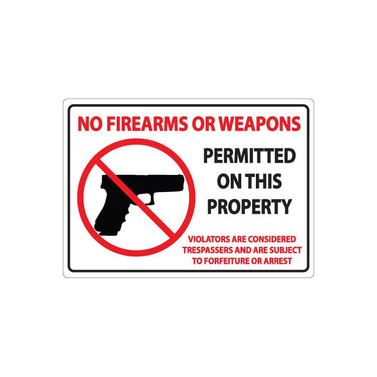 ZING Concealed Carry Sign, 7X10- Model 1824A