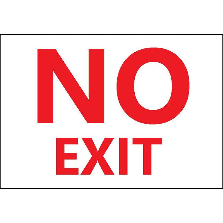 ZING Safety Sign, NO EXIT, 7X10- Model 1886G