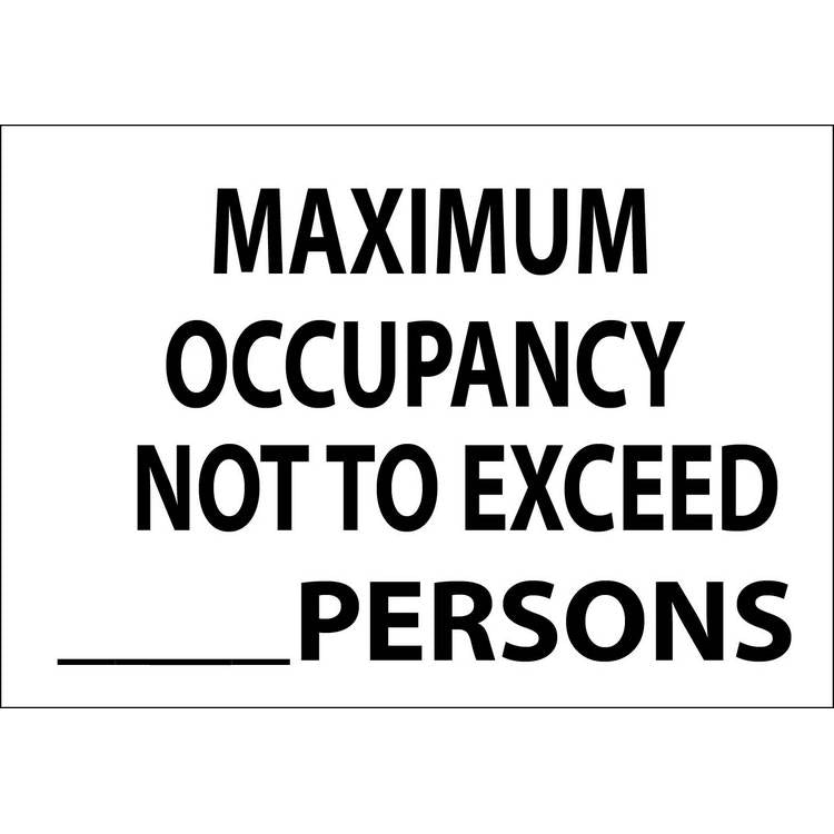 ZING Safety Sign, OCCUPANCY, 7X10- Model 1907A