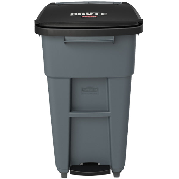 Rubbermaid® Brute® Step-On Rollout w/ Casters, Gray, 1/Each
