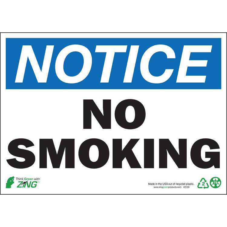 ZING Eco Safety Sign, Notice, 10X14- Model 2133A