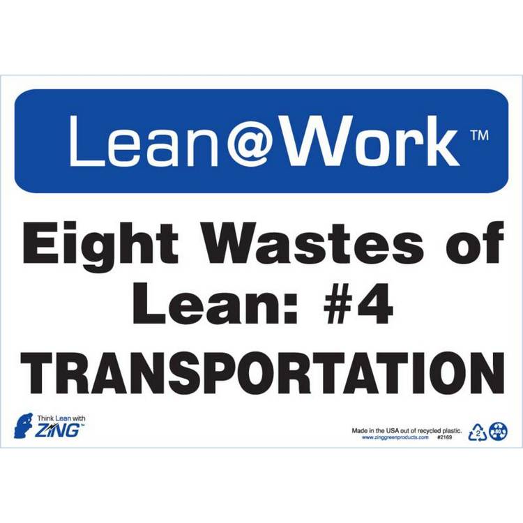 ZING Lean At Work Sign, 10x14- Model 2169
