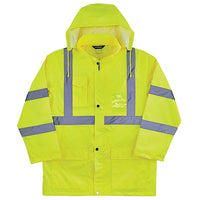 Thumbnail for Ergodyne® Glowear® 8366 Lightweight Hi-Vis Class 3 Rain Jacket, Type R, Medium, Lime, 1/Each