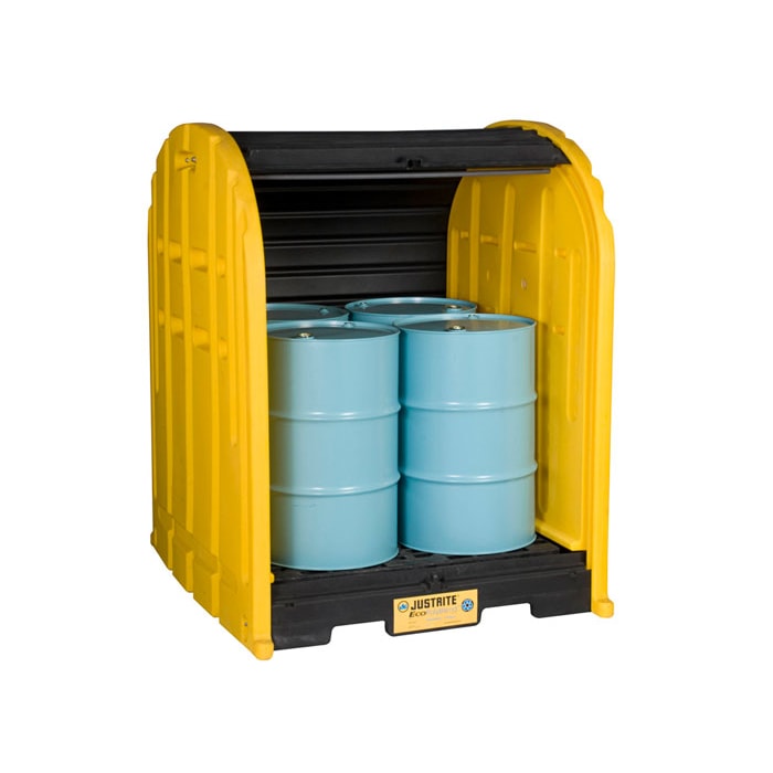 Justrite EcoPolyBlend 4-DrumShed