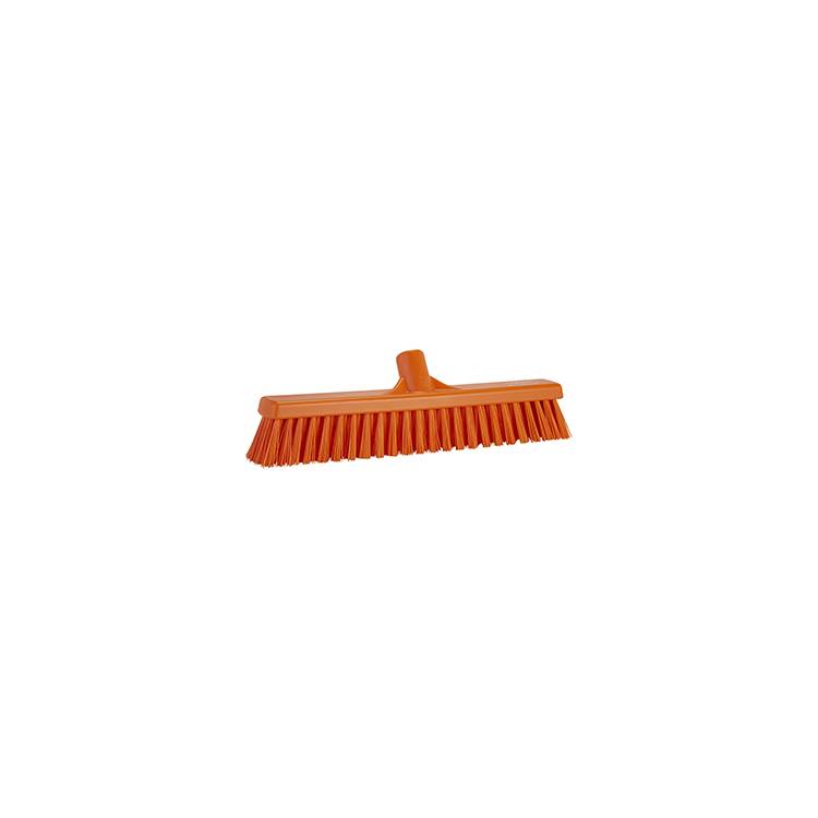 Broom,Push,Soft/Stiff,16.5",PP/PBT, Orange - Model 31747
