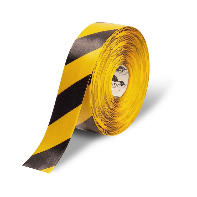 Mighty Line 3" Yellow Tape with Black Chevrons - 100' Roll