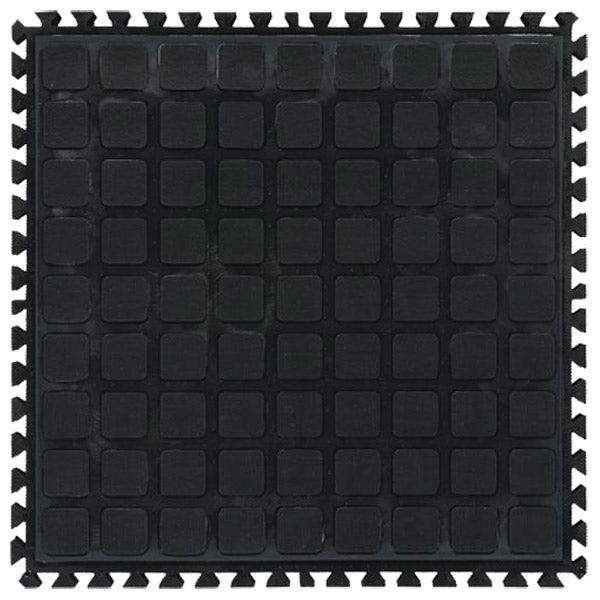 M + A Hog Heaven III™ Modular Tile Comfort Mat, Middle Tile, 18" x 18", Black, 1/Each