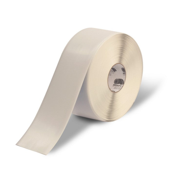 Mighty Line 4" White Solid Color Tape - 100' Roll