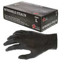 Thumbnail for MCR Safety® NitriShield Stealth™ Nitrile Gloves, Medium, Black, 10 Boxes/100 Each