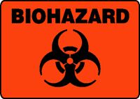 Biohazard (W/Graphic) Adhesive Dura-Vinyl 10" x 14"