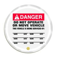 Do Not Operate Or Move Vehicle This Cover May Only Be Removed By Authorized Personnel, Bilingual 20"