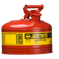 Thumbnail for Justrite 2.5-Gallon Steel Type I Safety Can