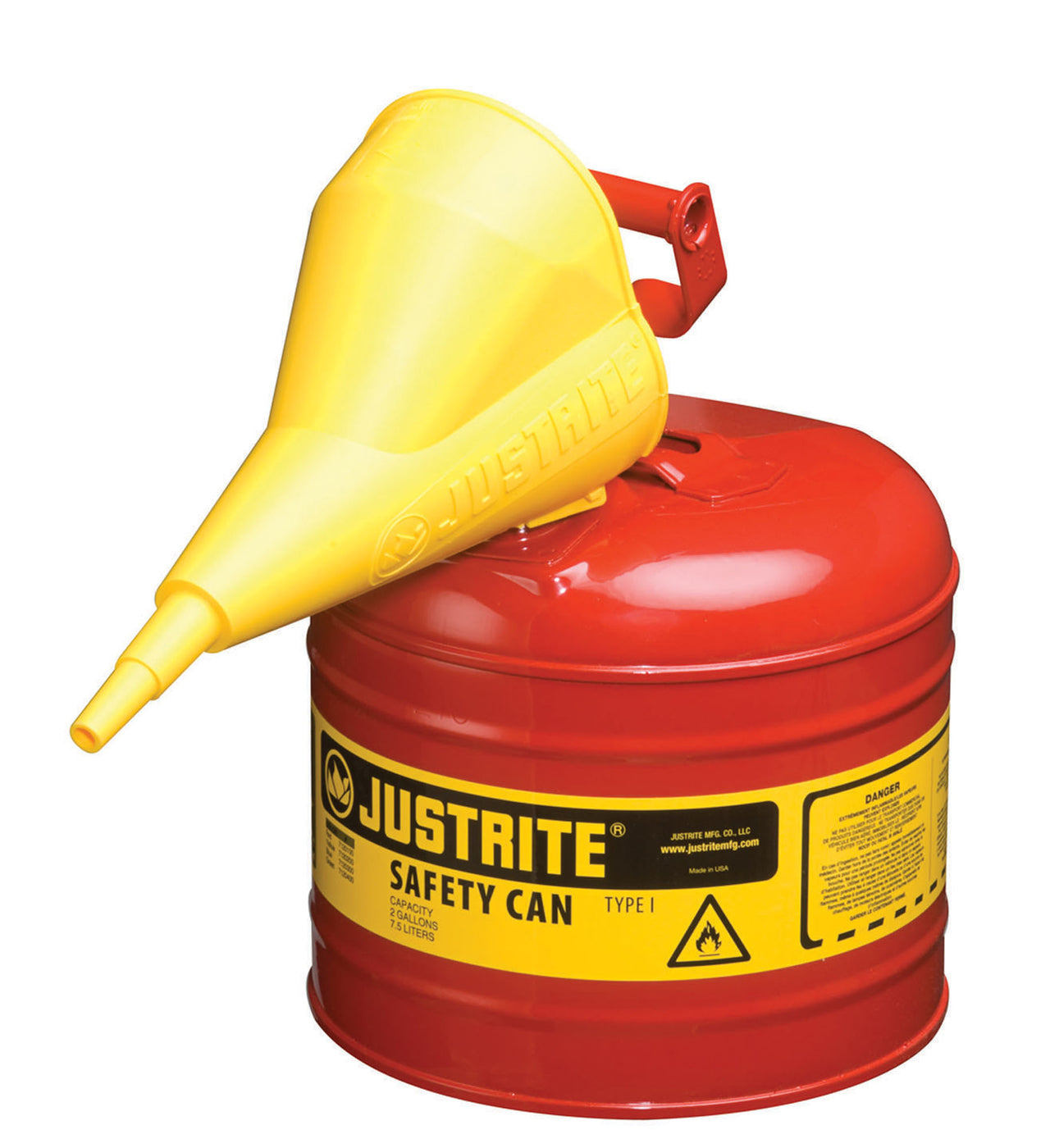 Justrite 2-Gallon Steel Type I Safety Can w/ Funnel