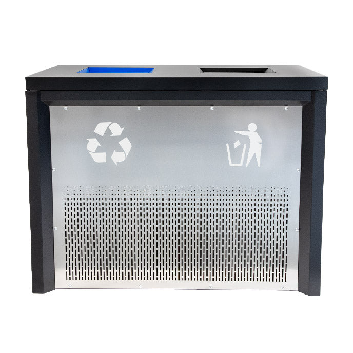 2-stream recycling station - Pebble Black Gloss/Stainless