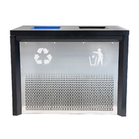 Thumbnail for 2-stream recycling station - Pebble Black Gloss/Stainless