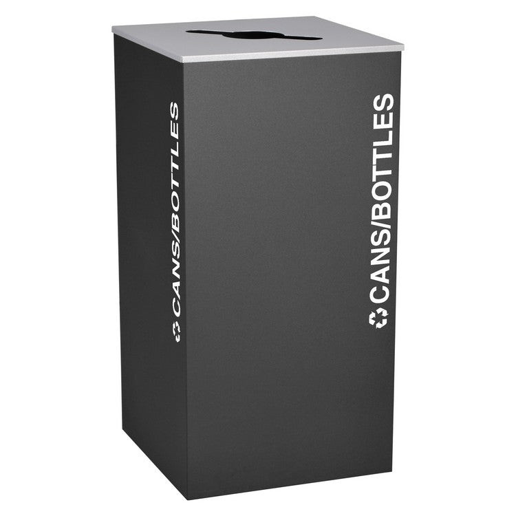 Kaleidoscope XL Series 36-Gallon Black Recycling Receptacle for Cans and Bottles