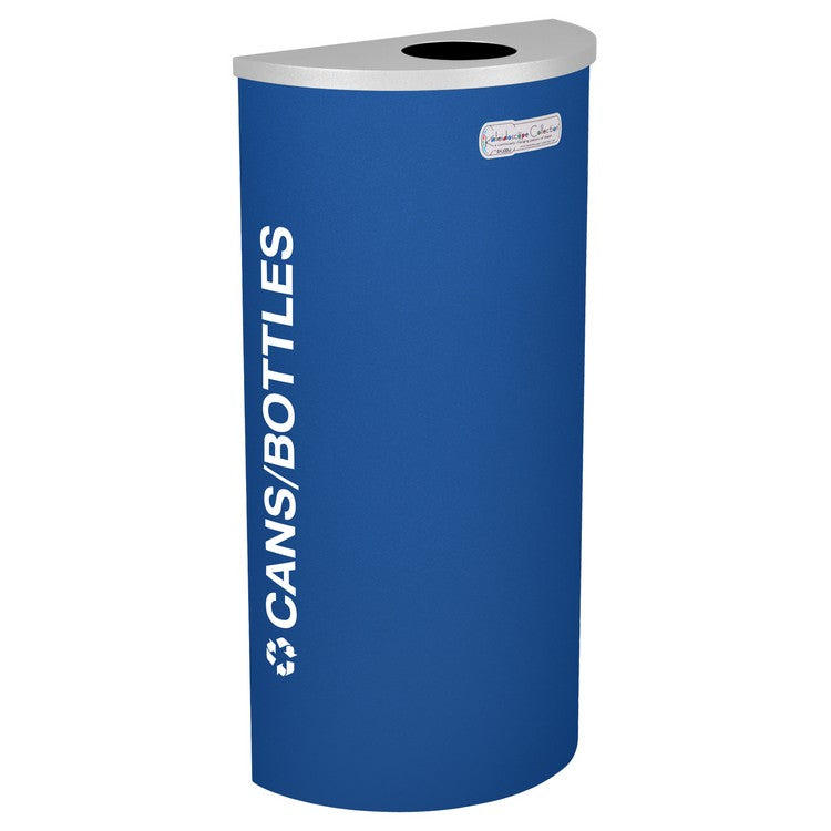 Kaleidoscope Collection Half Round Royal Blue Recycling Receptacle for Cans and Bottles  ***FREE SHI