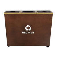 Thumbnail for Metro Collection Triple Stream Recycling Receptacle in Copper