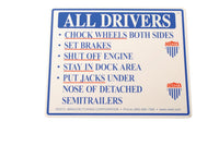 Thumbnail for ALUMINUM DRIVER BEWARE INSTRUCTION SIGN - Model SAJ-1012