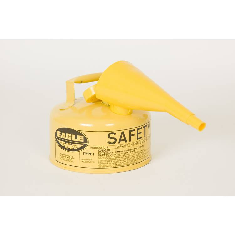 1G Yellow Type I Safety Can w/funnel - Model UI-10-FSY