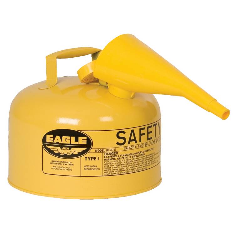 2.5G Yellow Type I Safety Can w/funnel - Model UI-25-FSY