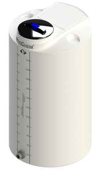 Thumbnail for 65 Gal ProChem® Vertical Tank w/Bulkhead Fittings - Twist Lid 8