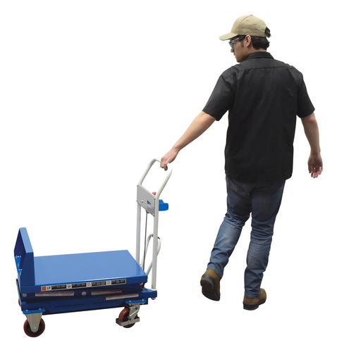 Steel Lift and Tilt Carts with Sequence Select 19-1/2 In. x 30 In. 400 Lb. Capacity Blue