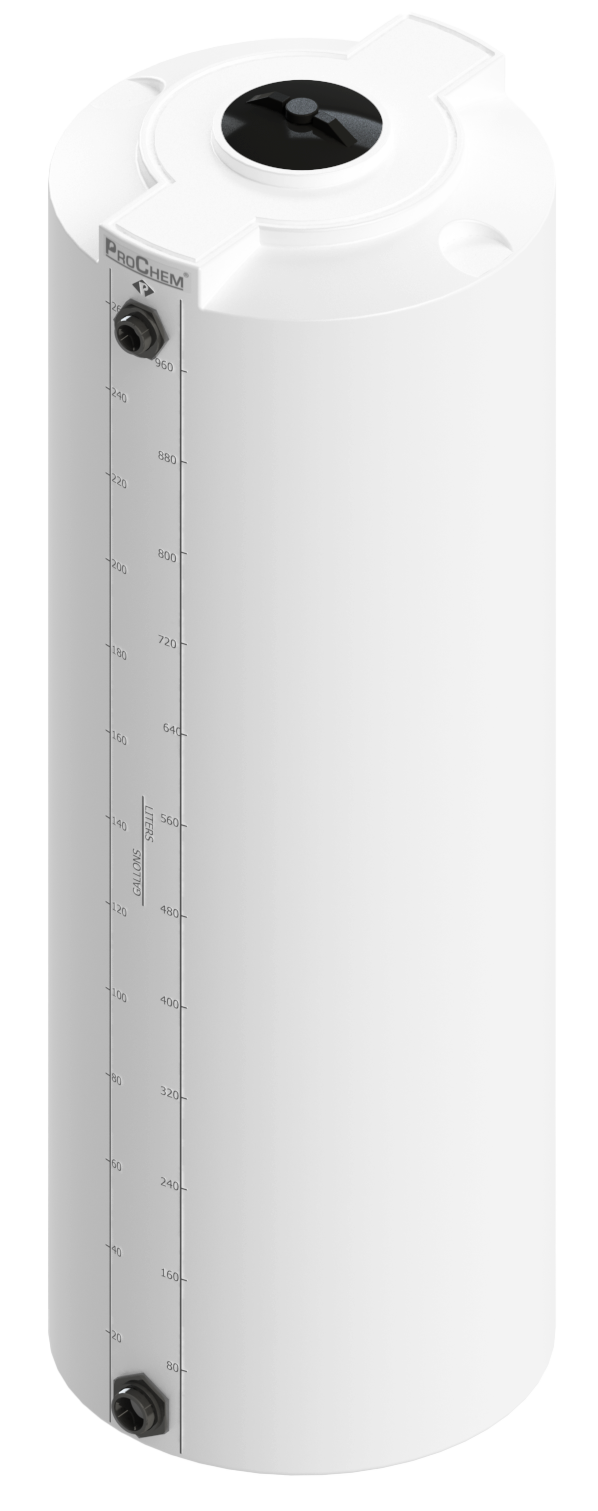 265 Gal ProChem® Vertical Tank w/Bulkhead Fittings - Twist Lid 8" - LPE 1.5 - Natural 
