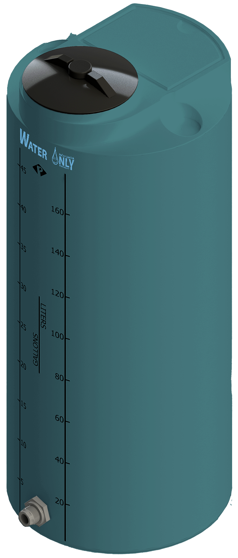 50 Gal ProChem® Potable Water Tank w/Bulkhead Fittings - Twist Lid 8" - LPE 1.0 - Green 