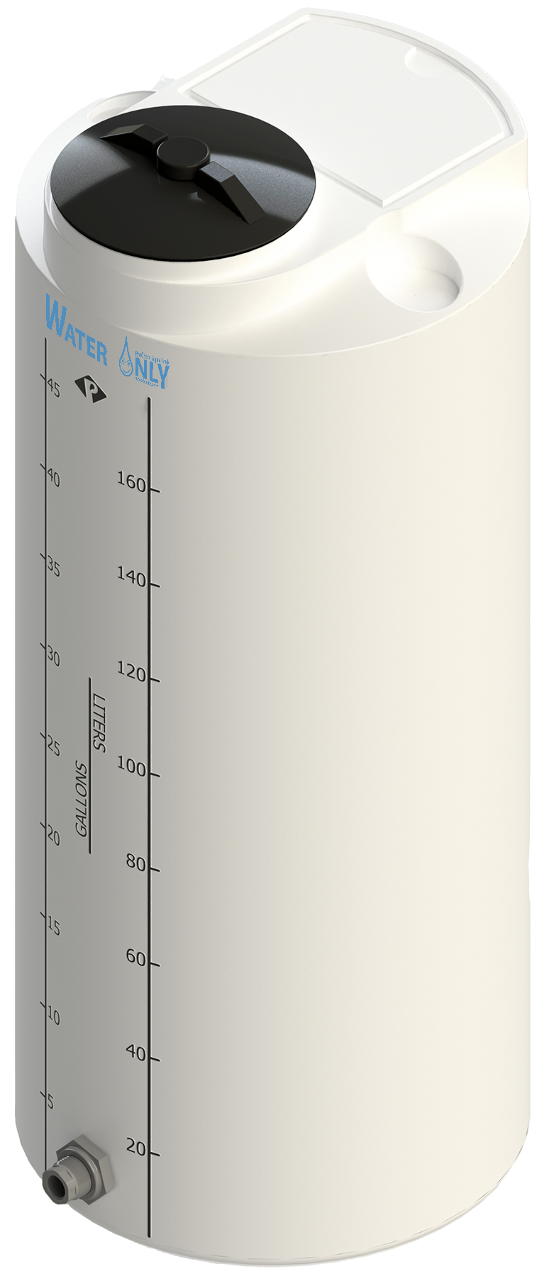 50 Gal ProChem® Potable Water Tank w/Bulkhead Fittings - Twist Lid 8" - LPE 1.0 - Natural 