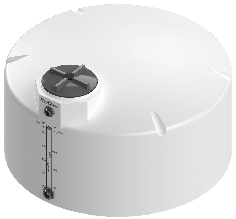 550 Gal ProChem® Vertical Tank w/Bulkhead Fittings - Twist Lid 16" - LPE 1.5 - Natural 