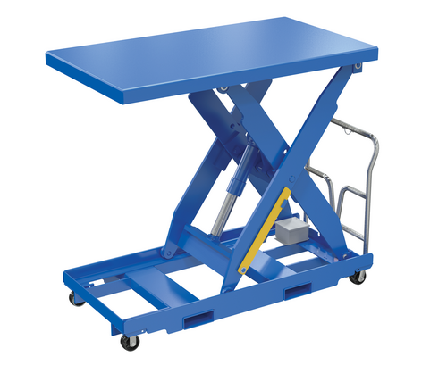 Steel Portable Lift Table 12 Volt DC Powered 48 In. x 48 In. 3000 Lb. Capacity Blue