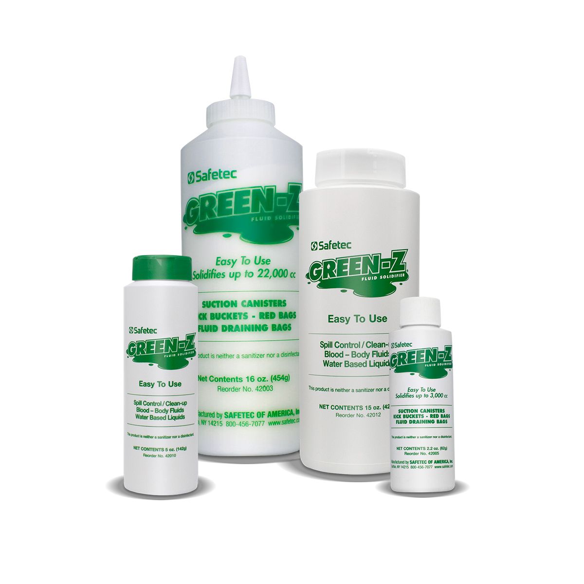 Green-Z® Spill Control Solidifier Single/Multi-Use Bottles 5oz