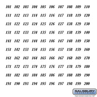 Thumbnail for Numbers - Self Adhesive Sheet of (100) - for Americana Mailboxes - 101 to 200 Series