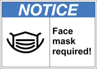 Thumbnail for Safety Sign, Face Mask Required with Pictogram, 10