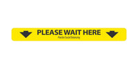Thumbnail for Social Distancing Floor Sign, Please Wait Here with Arrow, 2.25