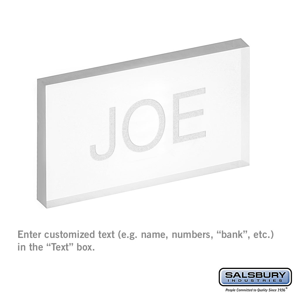 Custom Window Engraving - on Clear Plastic Window - for Mail Bank Door