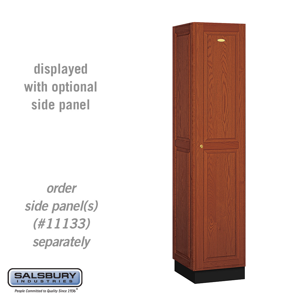 16" Wide Single Tier Solid Oak Executive Wood Locker - 1 Wide - 6 Feet High - 18 Inches Deep - Medium Oak