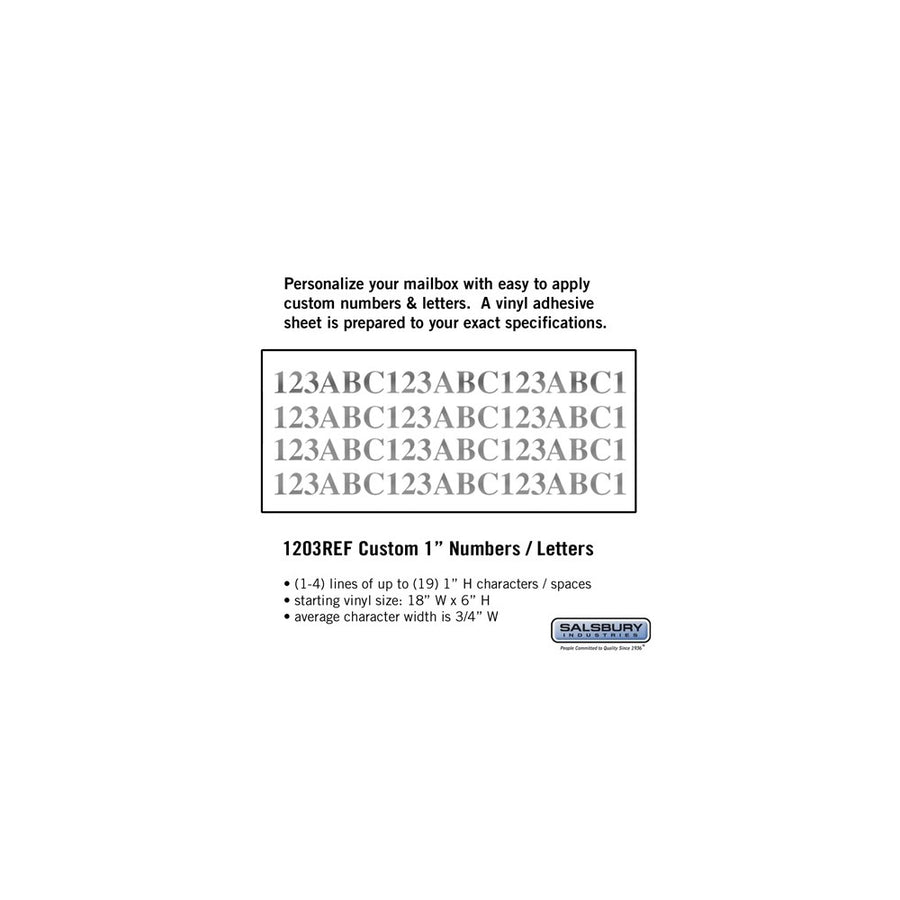 Custom Numbers / Letters - Horizontal - Reflective  Vinyl - 1 Inch High