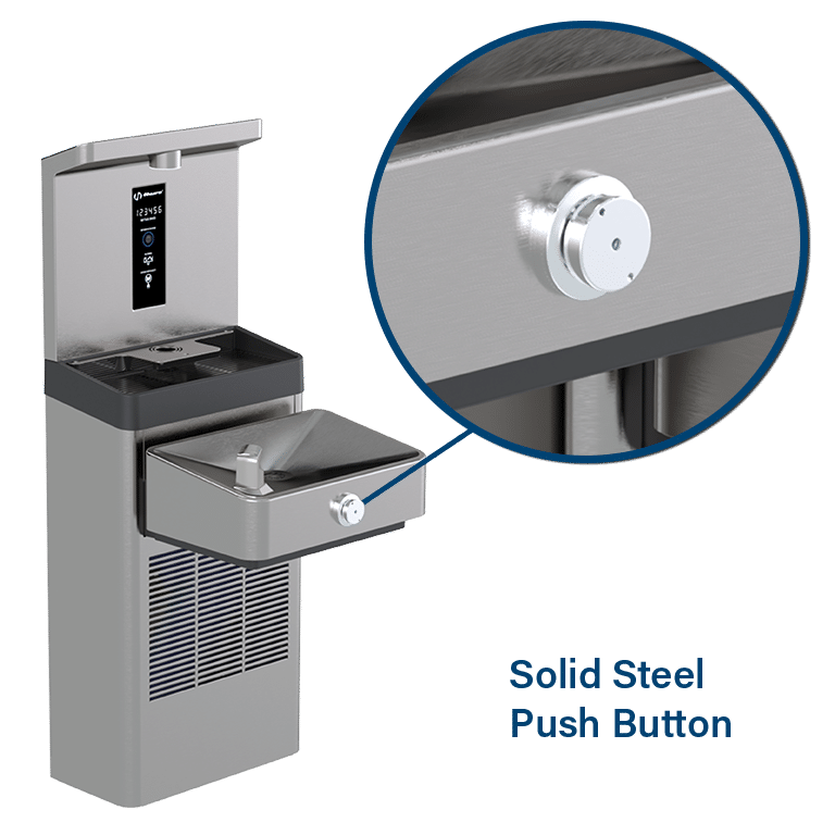 Haws Vandal Resistant Bottle Filling Station and Hi-Lo ADA Drinking Fountain Non-Filtered Chilled