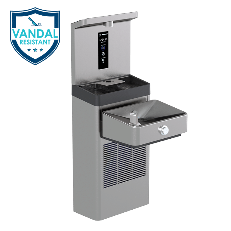Haws Vandal Resistant Filtered Bottle Filling Station with Single ADA Drinking Fountain Chilled