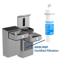 Thumbnail for Haws Vandal Resistant Filtered Bottle Filling Station and Hi-Lo ADA Drinking Fountain Chilled