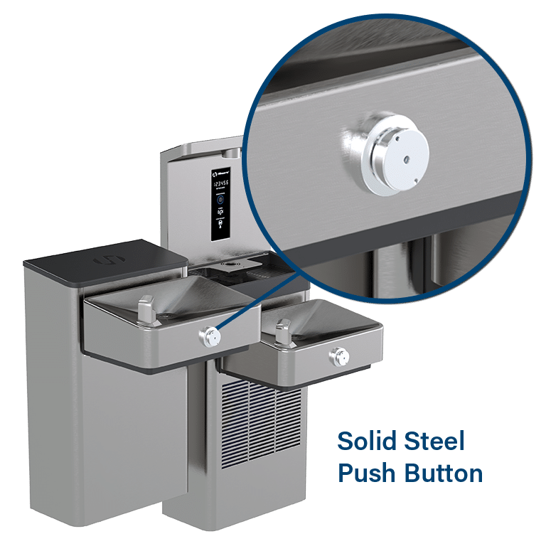 Haws Vandal Resistant Bottle Filling Station and Hi-Lo ADA Drinking Fountain Non-Chilled Non-Filtered