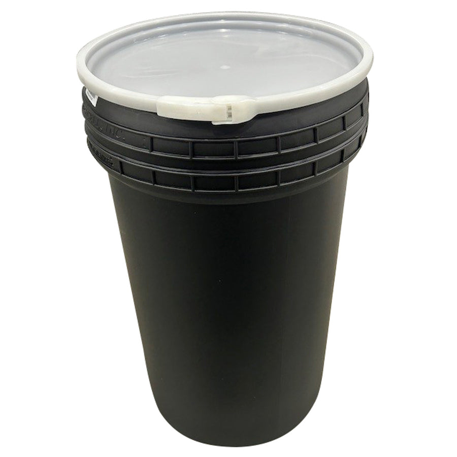 55-Gallon Nestable Drum, Lab Pack with Plastic Lever-Lock, Black