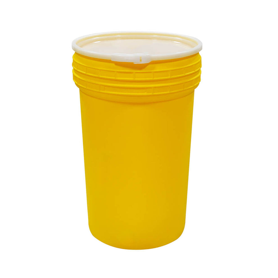 55-Gallon Nestable Drum, Lab Pack with Plastic Lever-Lock, Yellow