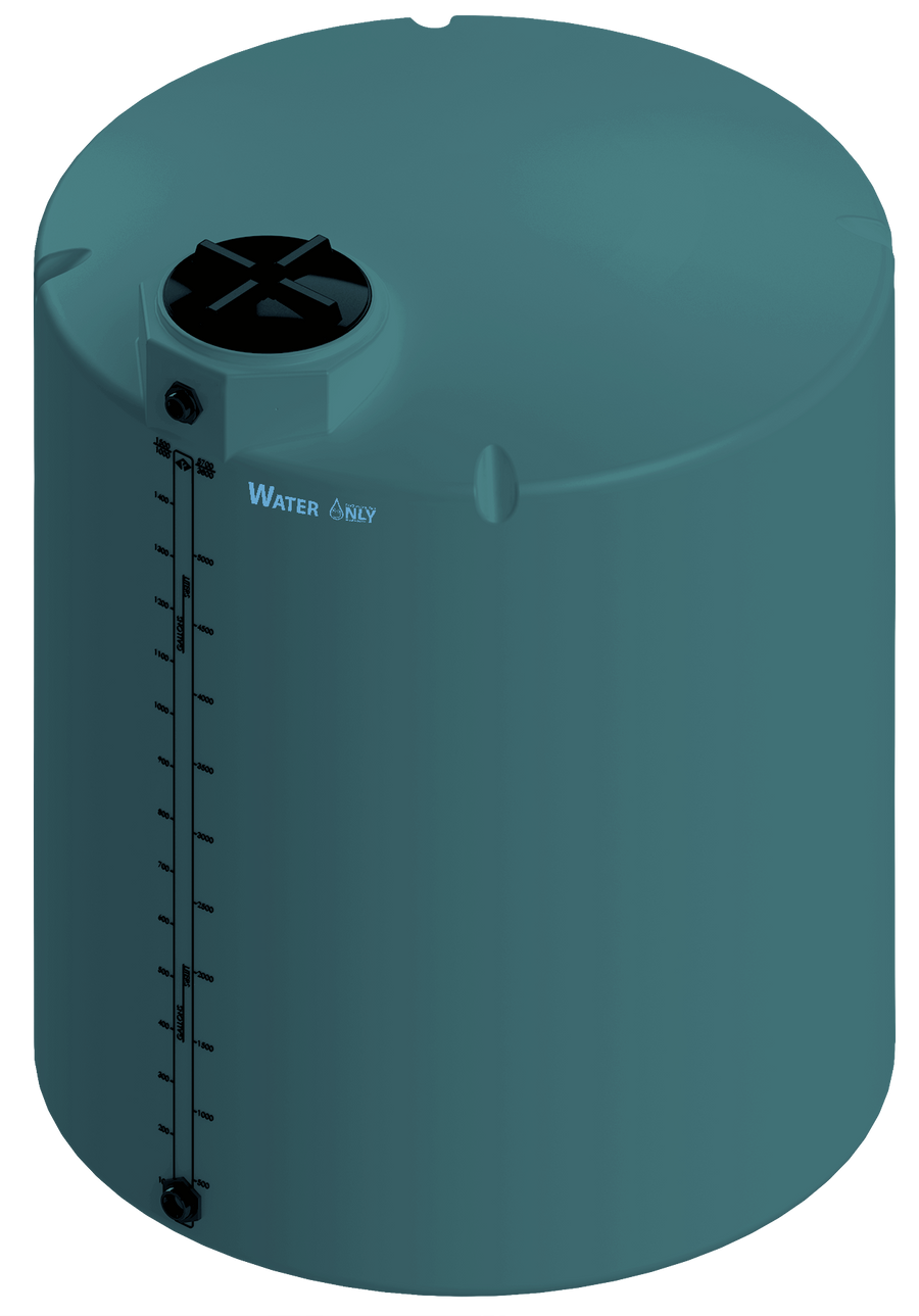 1500 Gal ProChem® Potable Water Tank w/Bulkhead Fittings - Twist Lid 16" - LPE 1.0 - Green 