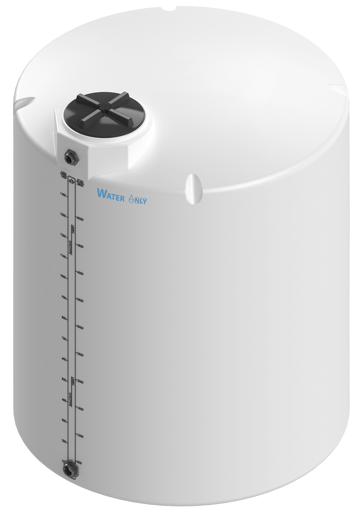 1500 Gal ProChem® Potable Water Tank w/Bulkhead Fittings - Twist Lid 16" - LPE 1.0 - Natural 